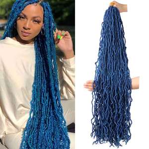 Extensiones de Cabello de Crochet Extra <span class=keywords><strong>Largas</strong></span> de 36 Pulgadas, Estilo Diosa, <span class=keywords><strong>Trenzas</strong></span> de Cabello Sintético, Trama Única - Product Image 3