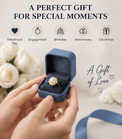 Boîte de rangement à bijoux bicolore, surface en cuir PU lisse, doublure en velours rose et bleu, pour fiançailles, anniversaire, cadeau de mariage