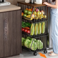 Étagère de rangement multi-niveaux en bois pour la cuisine, pour boîte à collation, jouet, panier à fruits et légumes
