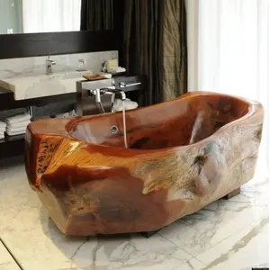 popular design bathroom tub hotel stone Luxury natural red marble bathub sculpture