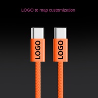 Câble de données tressé 60W couleur orange pour iPhone 15 16 17