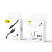ASPOR AC-18 kabel Data nilon USB-C, 1m kepang Super cepat 3A pengisian tipe-c ke tipe-c USB3.0 untuk ponsel