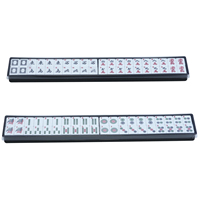 Jeu de Mahjong américain 166 tuiles blanches gravées, ensemble tout-en-un avec support/poussoirs, jeu de Mahjong occidental avec étui de transport