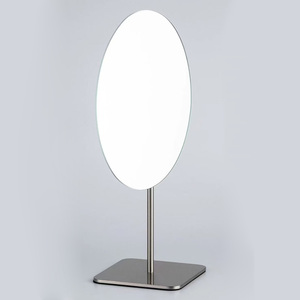 Miroir de maquillage vertical compact moderne et simple, à tête unique, <span class=keywords><strong>en</strong></span> <span class=keywords><strong>verre</strong></span>, laiton, acier inoxydable, finition bronze, réglable <span class=keywords><strong>en</strong></span> hauteur, pour la maison - Product Image 1