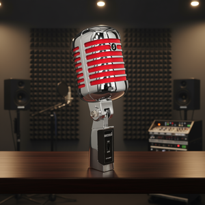 Score Vintage Dynamic Microphone <b>XLR</b> Red Metal Stage Studio Recording Live Performance Model - Product Image 2