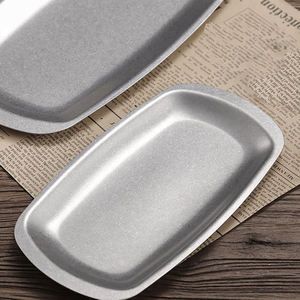 <span class=keywords><strong>Assiette</strong></span> rectangulaire en acier inoxydable chaude finition mate vintage Style industriel Rectangle <span class=keywords><strong>assiette</strong></span> à dîner plateau pour thé <span class=keywords><strong>Dessert</strong></span> - Product Image 5