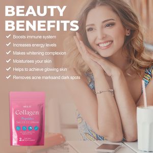 OLLI Hochwertiges Multi-Kollagen-Peptid-Pulver-Nahrungsergänzungsmittel für Erwachsene Schöne Haut Haare Nägel Optimal für Frauen - Product Image 4