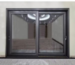 Fiberglas ekran örgü su geçirmez temperli cam bitmiş yüzey ile Modern tasarım alüminyum sürgülü veranda kapısı - Product Image 5