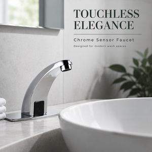 Rubinetto Miscelatore Automatico <span class=keywords><strong>per</strong></span> Lavabo, Senza Contatto, a Infrarossi, Induttivo, con Sensore Touchless <span class=keywords><strong>per</strong></span> <span class=keywords><strong>Bagno</strong></span> - Product Image 1