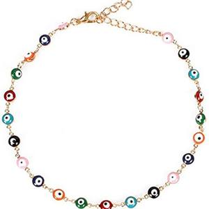 Collar de cuentas a la moda, joyería colorida con forma de bola de ojo turco para mujer, accesorios, origen Yiwu XL005 - Product Image 5