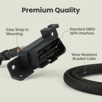 Cable de Extensión OBD2 1 a 2 Premium J1962 con Accesorios de Montaje, Plug & Play para Todos los Vehículos con Estándar OBD2