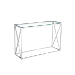 Chrome Colour Corner <strong>Console</strong> <strong>Table</strong> <strong>Long</strong> Mirrored <strong>Console</strong> <strong>Table</strong> clear Tempered Glass <strong>Tall</strong> <strong>Console</strong> <strong>Table</strong> - Product Image 4