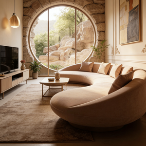 Divano Minimalista Arc in Tessuto <span class=keywords><strong>di</strong></span> Lusso Italiano, Poltrona Imbottita a Basso Profilo, Seduta Elegante per <span class=keywords><strong>Studio</strong></span> e Area <span class=keywords><strong>di</strong></span> Ricevimento - Product Image 4