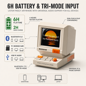 <span class=keywords><strong>Divoom</strong></span> Minitoo Retro PC สำหรับ<span class=keywords><strong>ลำโพง</strong></span> แสดงผลแบบไดนามิกพร้อมข้อความและภาพพิกเซล ไฟ RGB LED ในตัว ไมโครโฟนในตัว <span class=keywords><strong>ลำโพง</strong></span>อัจฉริยะ - Product Image 5