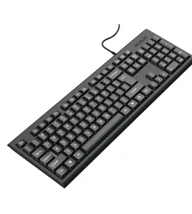 Teclado minimalista para jogos com fio USB, teclado de membrana multilíngue para PCs, computadores, escolha do fabricante