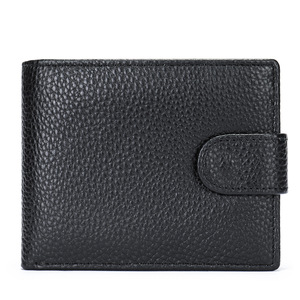 Nueva Cartera de Cuero Vacuno Corta para Hombre con Cierre de Cremallera, Plegable, de Lujo, Ligera y Moderna, con Monedero - Product Image 1