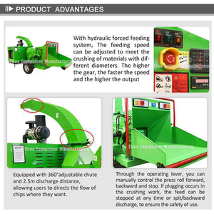 Trituradora de astilladora de madera de tracción trasera personalizable para producción de chips de grado de combustible con componentes de caja de cambios de cojinete de motor de núcleo - Product Image 4