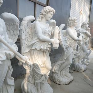 Statue de femme pleureuse en marbre blanc sculpté dans la pierre - Product Image 6