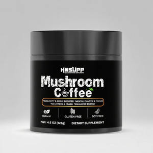 OEM 유기농 무설탕 인스턴트 블렌드 아라비카 커피 파우더 구강 액체 비타민 개인 라벨 버섯 커피 파우더 - Product Image 1