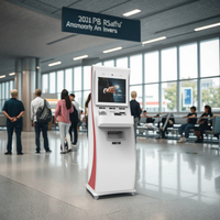 Distributeur automatique de crypto-monnaies à écran tactile, conformité KYC, achat/vente BTC anonyme, échange de devises, lecteur de codes-barres sur pied, paiement