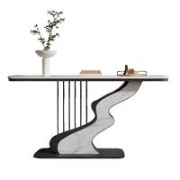 Table console en bois miroir