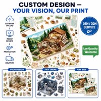 Autocollants de scène miniature 3D personnalisés, autocollants découpés en PET imperméables pour scrapbooking, journalisation, décoration de camping en forêt