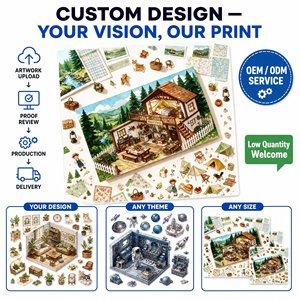 Adesivi 3D Personalizzati per Scene in Miniatura, Impermeabili in PET, Fustellati per Scrapbooking, Journaling, Decorazioni a Tema Foresta e Campeggio - Product Image 2