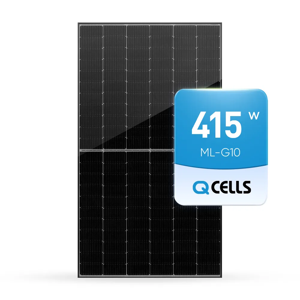 Hanhanq hücreleri Q tepe DUO G10 ev kullanımı güneş panelleri 390W 395W 400W 410W 415 Watt tüm siyah Bifacial güneş panelleri tedarikçiler