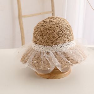 Go Party Summer Sweet Baby Lace Pearl <strong>Hat</strong> <strong>Straw</strong> and Handbag Kids Girls Casual <strong>Hats</strong> Shoulder Bag Set Children Beach Sun Visor <strong>Hat</strong> - Product Image 6