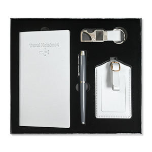 Estetik lüks ipek imi iş not defteri PU deri kılıf kalemli not defteri hediye kutu seti - Product Image 2