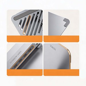 UGREEN Adjustable Aluminum Laptop <b>Stand</b> with 4-Port USB3.0 HUB Foldable Notebook Riser Cooling Laptop Support Holder - Product Image 5