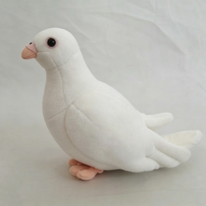 Peluche colombe blanche personnalisée, colombe réaliste en peluche, pigeon blanc en peluche, jouet en peluche colombe, colombe blanche en peluche douce - Product Image 1