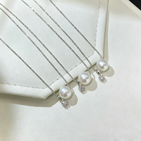 Collar Minimalista de Perlas Cultivadas de Agua Dulce, Cadena de Plata con Perlas Móviles, Talla Universal, Joyería para Niñas, Venta al Por Mayor