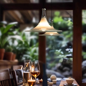 Lustre Magnolia au design Bauhaus, restaurant, séjour, ambiance hôtelière, verre, style artistique <span class=keywords><strong>blanc</strong></span> laiteux, nordique - Product Image 2