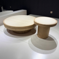 Ensemble de tables basses gigognes aux tons doux, doubles, rondes, empilables, en bois composite, mobilier moderne pour salon, appartement, décoration intérieure