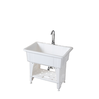 High Quality White Durable Plastic Washing <strong>Sink</strong> Modern Simple Design <strong>Washboard</strong> Single-Hole Faucet Mount Wholesale for Hotels