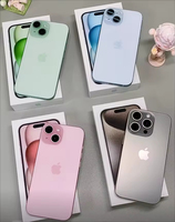 iPhone 15 d'occasion authentique, options multicolores, bon état, chargeur OEM inclus, support DHL/FedEx.