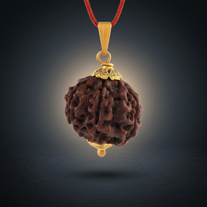 Collar con Colgante de Rudraksha de Latón de 6 Mukhi, Chapado en Rodio, con Cordón Rojo, para Mujer, Joyería Espiritual con Cuentas de Rudraksha de Seis Caras - Product Image 5