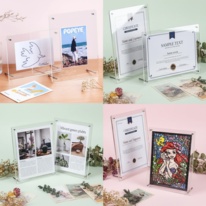 ที่ใส่ป้ายอะคริลิค, <span class=keywords><strong>กรอบ</strong></span>ใสแบบลอยตัวพร้อมสกรูยึด, ติดผนังและตั้งโต๊ะได้ สำหรับใบรับรอง, งานศิลปะ และประกาศนียบัตร - Product Image 6