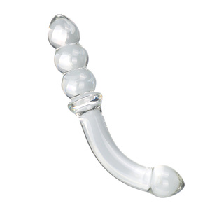 Dildo anal transparent en verre avec petites perles, étanche - Product Image 3