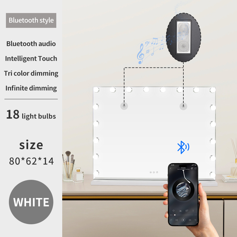 18 Ampoules, Blanc, Avec musique bluetooth