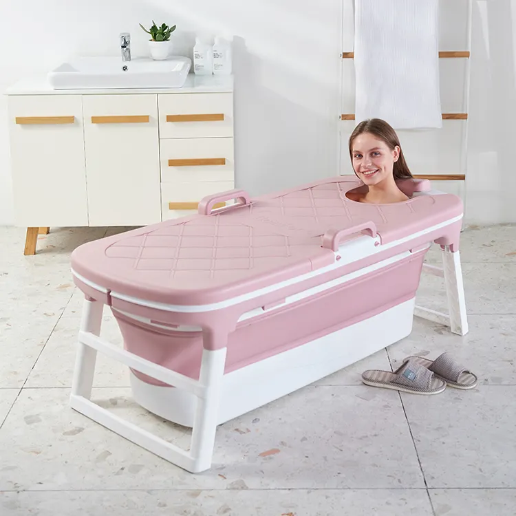 Baignoire de bain en plastique, Portable, pour bébé, avec support, fabrication artisanale