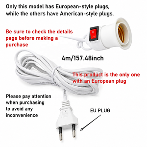 Bases de lampe universelles avec interrupteur, adaptateur de douille d'ampoule LED, support de lampe à vis E27, accessoires, outils, <span class=keywords><strong>deux</strong></span> prises, <span class=keywords><strong>suspension</strong></span> - Product Image 3