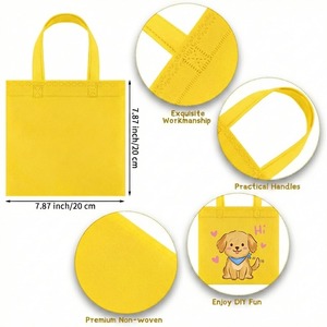 Sac fourre-tout écologique réutilisable en non-tissé, petits sacs cadeaux avec poignée pour promotion, logo personnalisé, vente en gros, 20x20cm - Product Image 3