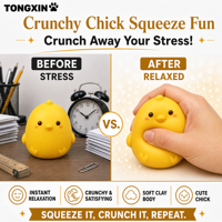 Jouet Squishy Poulet en Pâte Argileuse TONGXIN, Jouet Anti-Stress Mochi Squishy pour Bureau