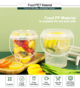 Cubo para Té de Frutas de 1000 ml (32 oz) con Logotipo Personalizado, Cubo Transparente para Bebidas de Grado Alimenticio PP con Tapa y Asa para Llevar - Product Image 5