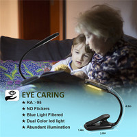 Lampe de lecture LED USB rechargeable et réglable, 9 LED, flexible, avec pince et col de cygne, pour lecture de livre et veilleuse de table