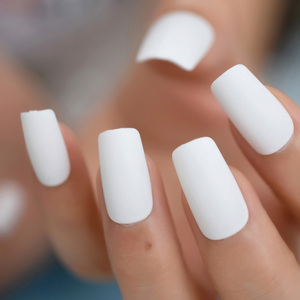Prensa en fabricantes de <span class=keywords><strong>uñas</strong></span> Long Matte Fake White Matt Color sólido Puntas de <span class=keywords><strong>uñas</strong></span> Square Art Press en <span class=keywords><strong>uñas</strong></span> 24 - Product Image 1