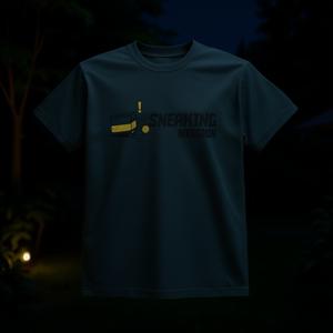 T-shirt da uomo e da donna a maniche corte con stampa Cat Sneaking Mission Stealth Night Design - Product Image 3