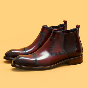 Chaussures montantes pour hommes avec empeigne en cuir véritable et semelle en caoutchouc antidérapante, idéales pour les affaires et les vacances - Product Image 3
